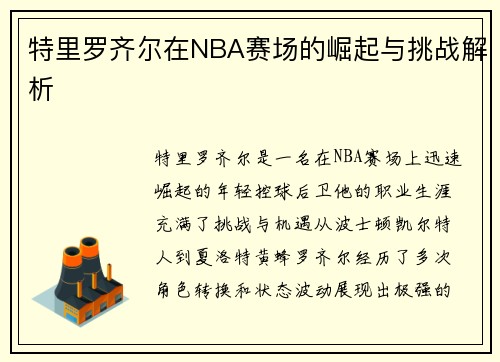 特里罗齐尔在NBA赛场的崛起与挑战解析